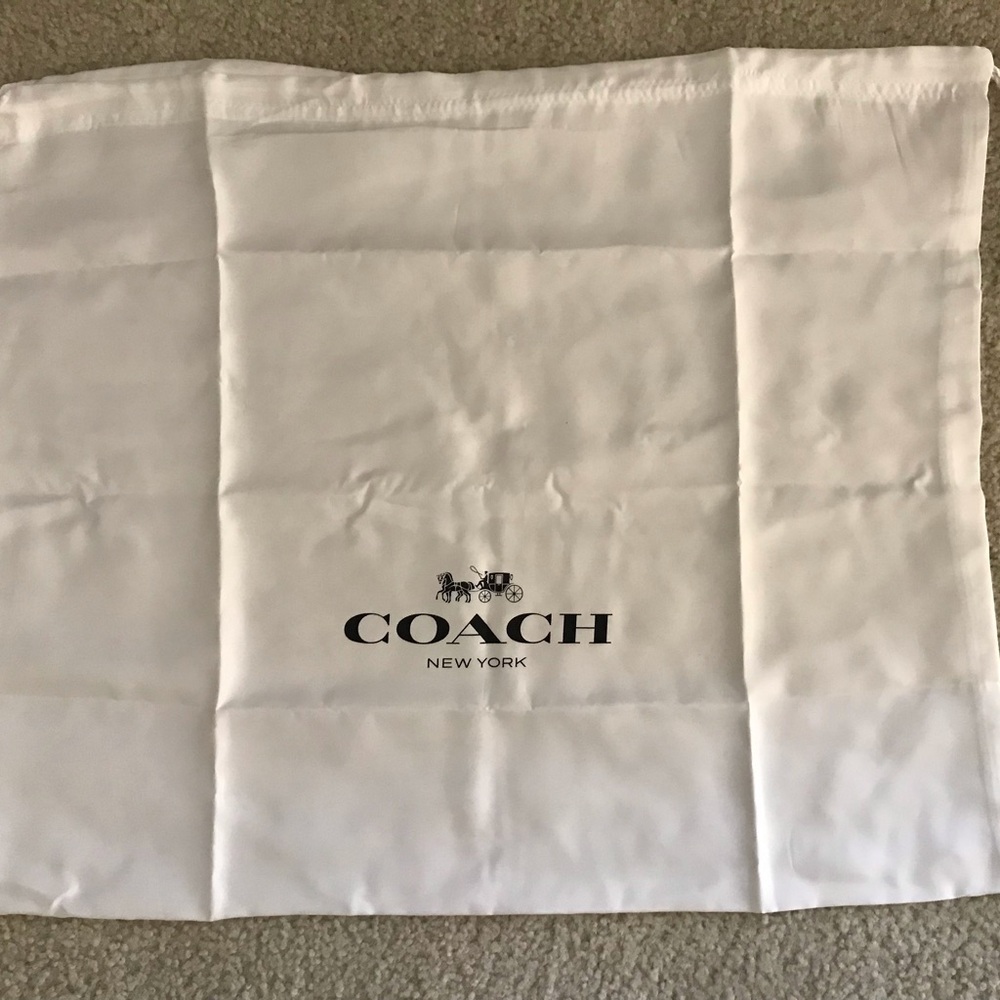 Coach Dust Bag BRAND NEW never used large white satin with Logo & strings